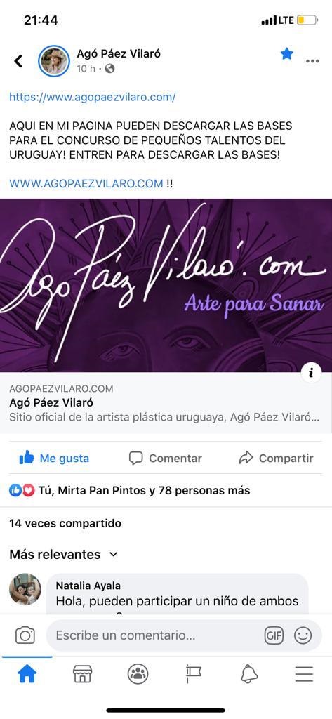Facebook de Agó Páez Vilaró